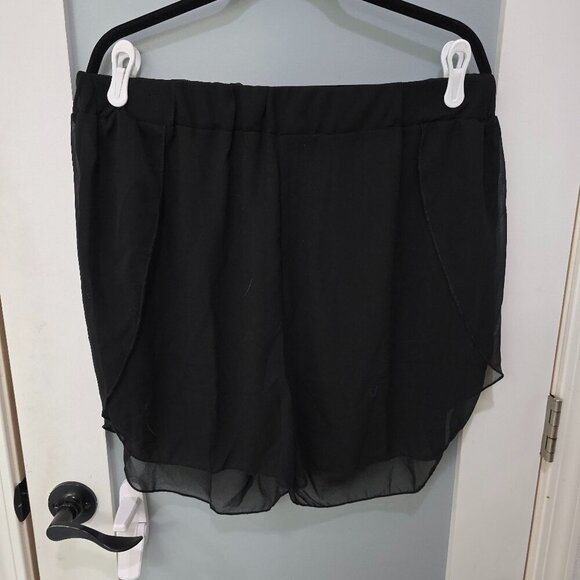 SHEIN Curve Black Sheer Swim Cover-Up Shorts 3XL - Picture 1 of 9